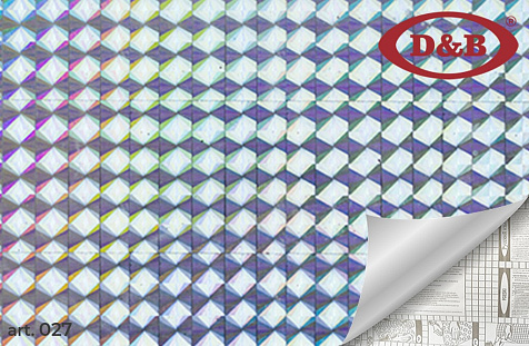 Пленка самоклеящаяся 027LB, голография серебро, 45 см купить в СОМ