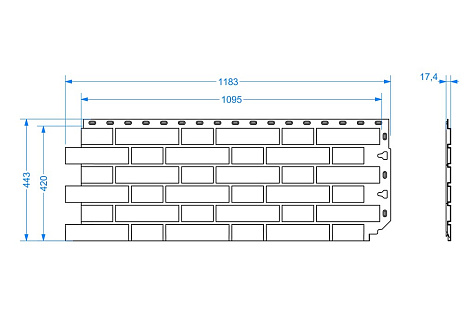 Фасадная панель Docke Флемиш 420х1095 мм, белый купить в СОМ