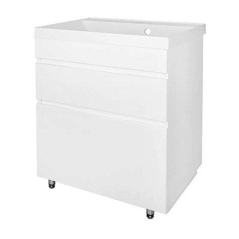 Тумба-умывальник Azario Эстима 60/2Н, белый глянец, с раковиной Астория 60 купить в СОМ