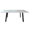 Стол Рино Макс раздвижной 140/180х80х75см ЛДСП Оникс белый и 4 опоры металл черный купить в СОМ