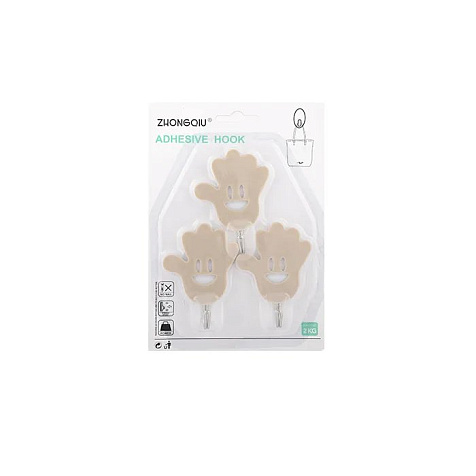 Крючок самоклеящийся SANBERG Смайлики, пластик, 3 шт купить в СОМ