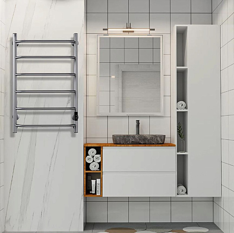 Полотенцесушитель электрический Indigo Roof Lux (electro) 800 х400 мм, таймер, универсальный, графит купить в СОМ