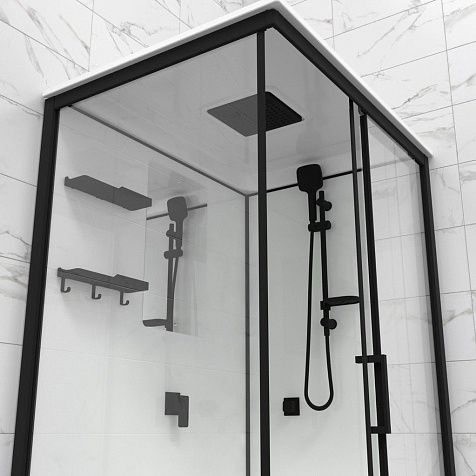 Кабина душевая Triton Рич-Блэк А, 120 х90 см, низкий поддон, правая купить в СОМ