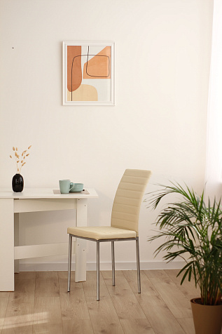 Стул Соренто Плюс кожзам Aero кремовый/каркас металлик купить в СОМ